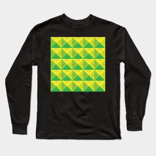 Lime Green Funky Squares Long Sleeve T-Shirt